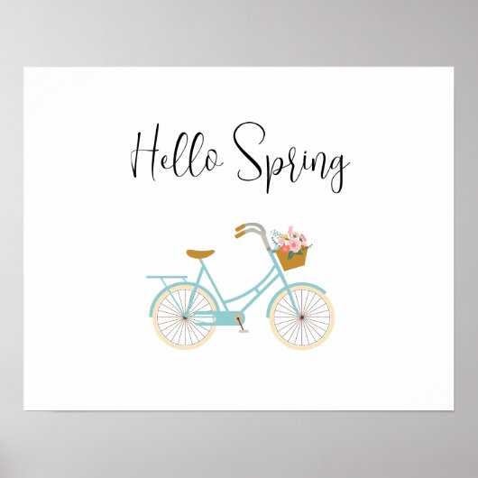 hallo Lentetsenfiets — Afdruk mandje Poster (Voorkant)