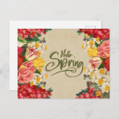 hallo lentulp, Daffodil Flowers Briefkaart (Voorkant / Achterkant)