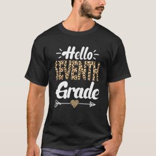 Hallo Leopard uit de zevende klas terug naar schoo T-shirt