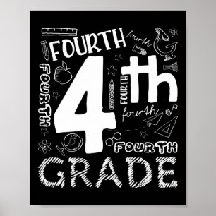 Hallo leraar 4e klas jongens en team vierde klas poster