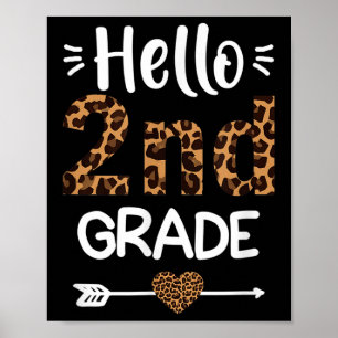 Hallo leraar luipaard 2e klas leerlingen terug naa poster