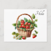 Hallo Leuke mand vol aardbeien Briefkaart (Voorkant)