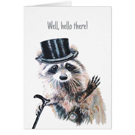 Hallo ! Leuke wasbeer zwaaien Sayig (Voorkant)