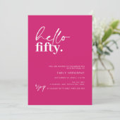 Hallo Levendig Hot Pink Kaart (Staand voorkant)