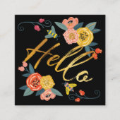 Hallo €? | Levendige bloemen Wildflowers & Honey B Vierkante Visitekaartje (Voorkant)
