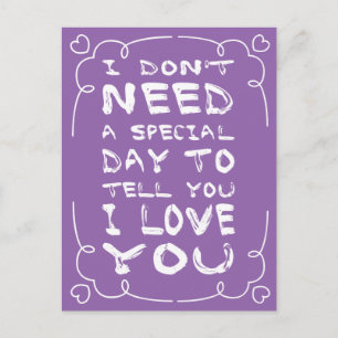 hallo, liefdesPaars en wit Briefkaart