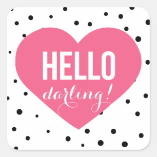 Hallo Liefste hart   Polka Dots Sticker