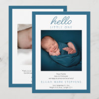 hallo Little One - 2 Photo Baby Blue Birth