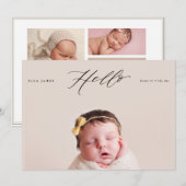 hallo LITTLE ONE Birth Notice // Black Aankondiging (Voorkant / Achterkant)