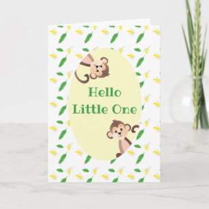 hallo Little One Monkey Gefeliciteerd Kaart