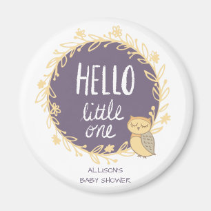 hallo Little One Owl Baby shower Favor Magneet