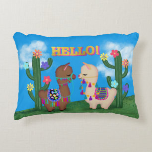 hallo Llamas.   Cute Baby Llamas Kinder Accent Kussen