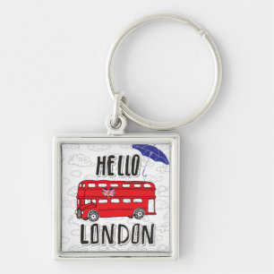 hallo Londen   Handtekenteken met baarmoeder Sleutelhanger