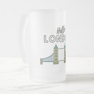 hallo London Frosted Glass Beer Mok