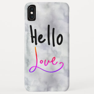 hallo Love Funny Typography Marble iPhone XS Max Hoesje
