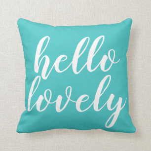 hallo Lovely Turquoise Pillow Kussen