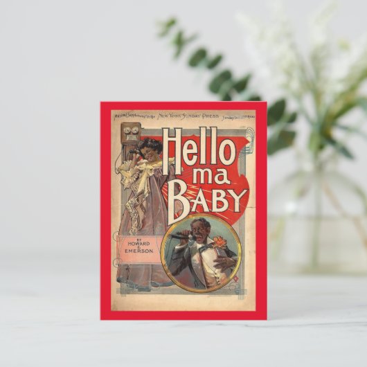 hallo ma Baby, blad Music 1900 Briefkaart (Staand voorkant)