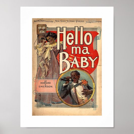 hallo ma Baby, blad Music 1900 Poster (Voorkant)