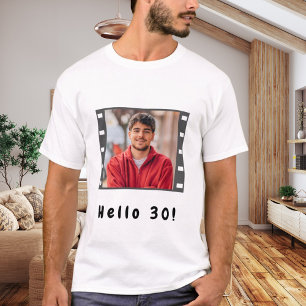 Hallo man Verjaardag aangepaste foto film T-shirt