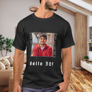 Hallo man Verjaardag aangepaste foto film T-shirt