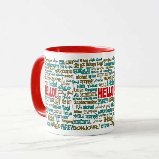 hallo (meertalige) Mok (Voorkant links)