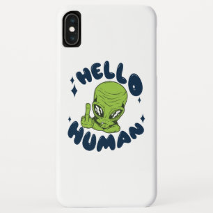 Hallo mens grappige Alien iPhone XS Max Hoesje