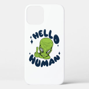 Hallo mens grappige Alien iPhone 12 Hoesje