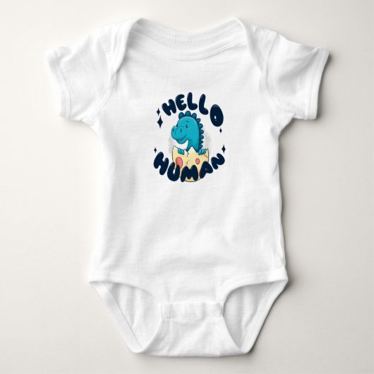 Hallo mens grappige dinosaurus romper (Voorkant)