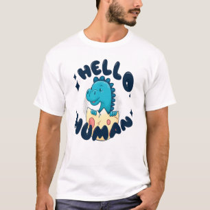 Hallo mens grappige dinosaurus t-shirt