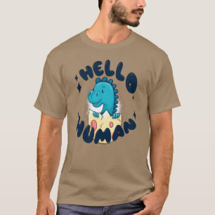 Hallo mens grappige dinosaurus t-shirt