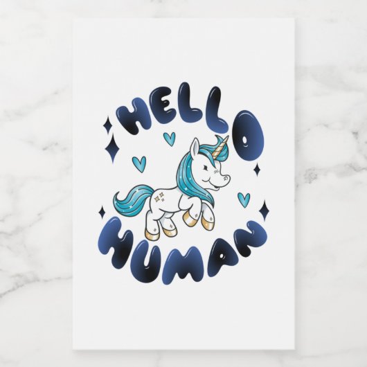 hallo mens Lovely Unicorn Voedselcontainer Etiket (Enkel label)