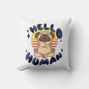 Hallo mens Mediterende yogahond Kussen