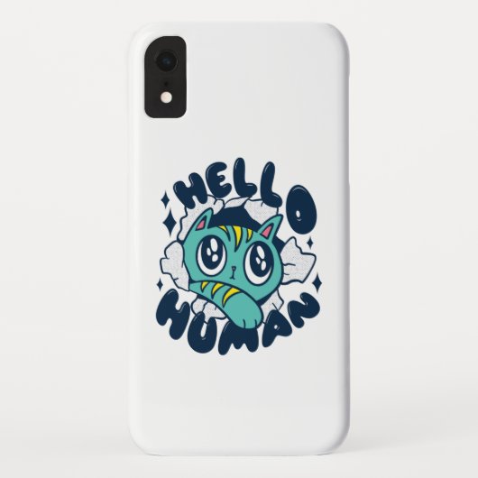 Hallo menselijke Moppige Kat Case-Mate iPhone Case (Achterkant)