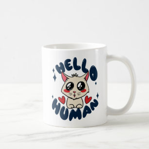 Hallo menselijke Moppige Kat Koffiemok