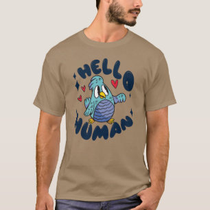 Hallo menselijke schattige vogel t-shirt