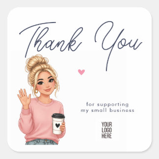Hallo Mevrouw Rond Bedankt Sticker | Aardige Vrouw