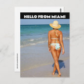 hallo MIAMI FLORIDA BIKINI BLOND GIRL BRIEFKAARTEN (Voorkant / Achterkant)