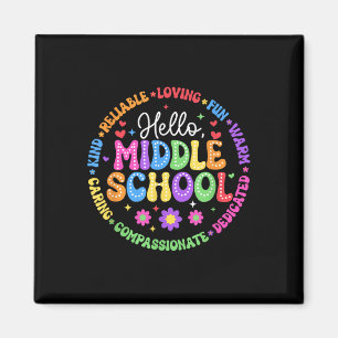 Hallo Middelbare School Team Groovy Eerste Dag Van Magneet