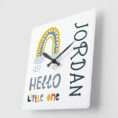 hallo mijn kleine regenboog vierkante klok (Hoek)