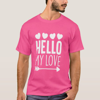 Hallo Mijn liefde Schattigee romantische hart Vale T-shirt