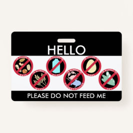 hallo mijn naam is allergisch voor Aangepast Boven Badge