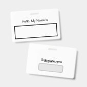 Hallo Mijn naam is Badge (Voor- en achterkant)