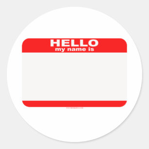 hallo mijn naam is BLANK kopie Ronde Sticker