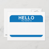 hallo mijn naam is blauw briefkaart (Voorkant / Achterkant)