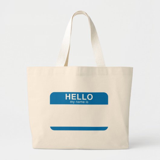 hallo mijn naam is blauw grote tote bag (Voorkant)