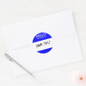 HALLO Mijn naam is (BLAUW) Ronde Sticker (Envelop)