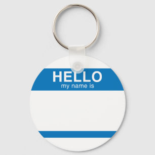 hallo mijn naam is blauw sleutelhanger
