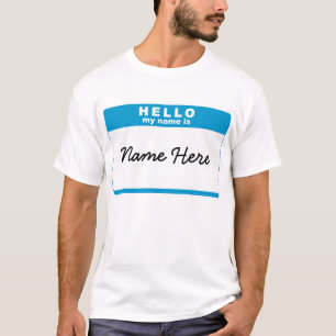 hallo, mijn naam is... Blauw T-shirt