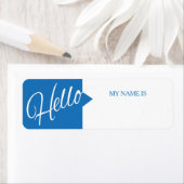 Hallo Mijn naam is blauw wit etiketten (Insitu)