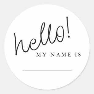 hallo mijn naam is Casual scriptnaam Ronde Sticker